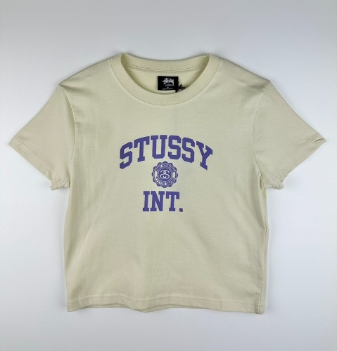 스투시 AU(호주) ATHLETICS 슬림 크롭 티셔츠 ST122005 오트밀 WOMENS AU10(M)