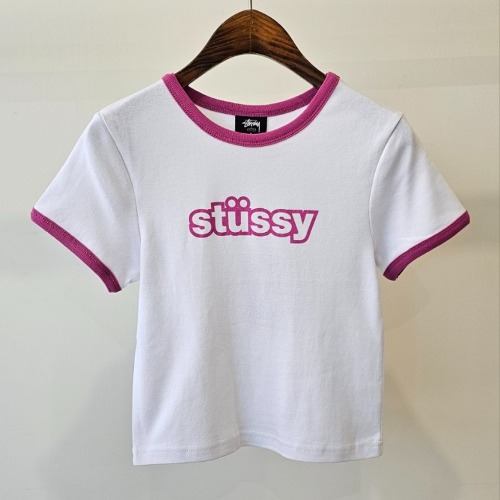 스투시 AU(호주) THICK 링거 티셔츠 ST131006 화이트 WOMENS