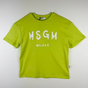 23SS MSGM 키즈 티셔츠 MS029372 라임 6,8,10,12A