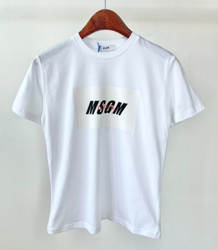 22SS MSGM 키즈 티셔츠 MS028969 화이트 Boys 6,8,10,12,14A