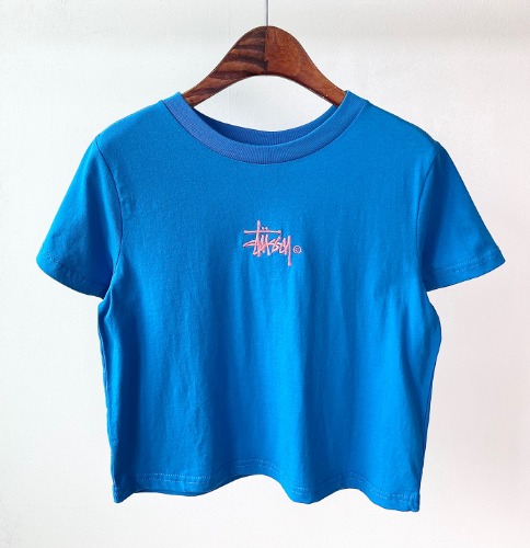 스투시 AU(호주) 그래피티 슬림 티셔츠 ST111003 울트라마린 블루 WOMENS