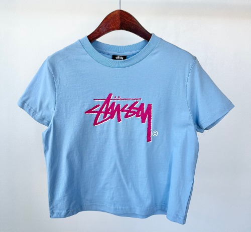 스투시 AU(호주) SHADOW STOCK 슬림 티셔츠 ST127000 스카이 블루 WOMENS