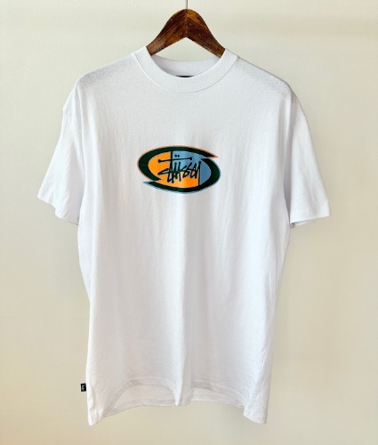 스투시 AU(호주) SPLIT OVAL 티셔츠 ST035008 화이트 MENS