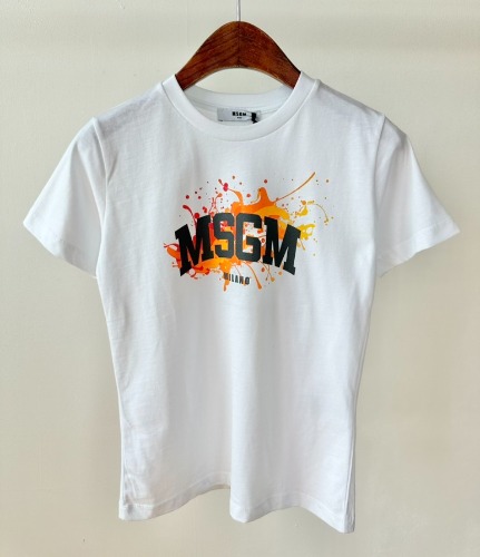 23SS MSGM 키즈 티셔츠 MS029545 화이트 8,10,12,14A