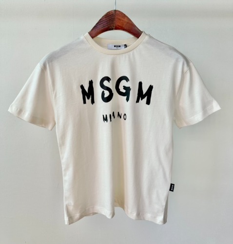 23SS MSGM 키즈 티셔츠 MS029372 크림 6,8,10,12,14A