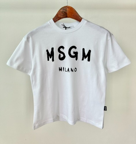 23SS MSGM 키즈 티셔츠 MS029372 화이트 4,6,8,10,12,14A