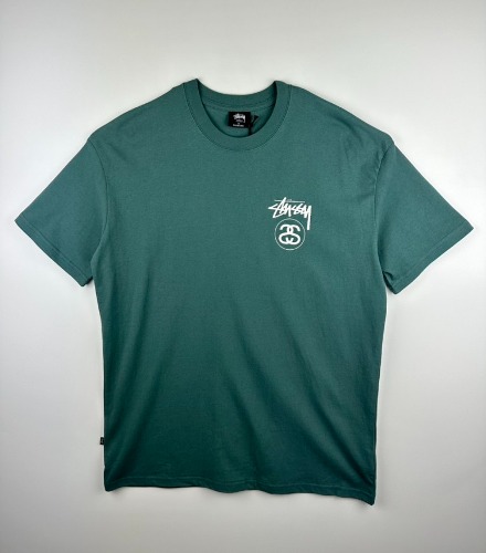 스투시 AU(호주) SOLID STOCK LINK SS 티셔츠 ST035001 모스 그린 MENS