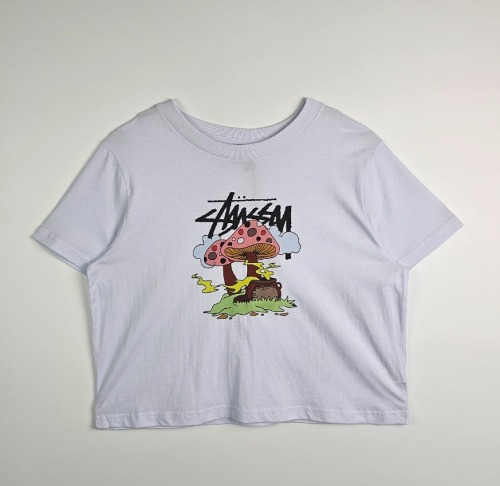 스투시 AU(호주) SOMETHING&#039;S COOKIN&#039; 슬림 티셔츠 ST126015 화이트 WOMENS