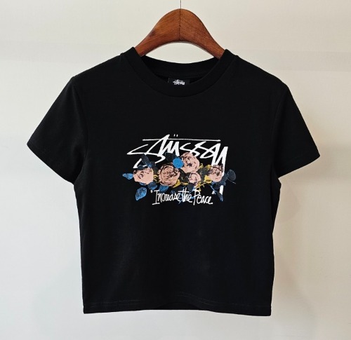 스투시 AU(호주) 로즈 슬림 크롭 티셔츠 ST131004 블랙 WOMENS