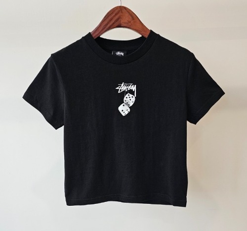 스투시 AU(호주) FUZZY DICE 슬림 크롭 티셔츠 ST1G0541 블랙 WOMENS
