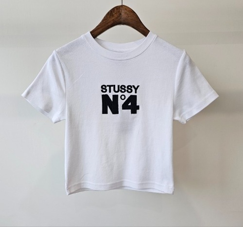 스투시 AU(호주) NO4 립 슬림 크롭 티셔츠 ST123S3001 화이트 WOMENS