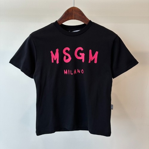 23FW MSGM 키즈 티셔츠 F3MSJUTH012 블랙/핑크 로고 6A