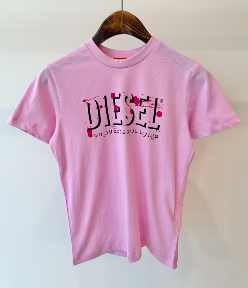 22FW 디젤 키즈 티셔츠 J01649-KYAWX-K341 핑크 8,10,12,14A