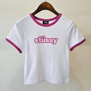 스투시 AU(호주) THICK 링거 티셔츠 ST131006 화이트 WOMENS