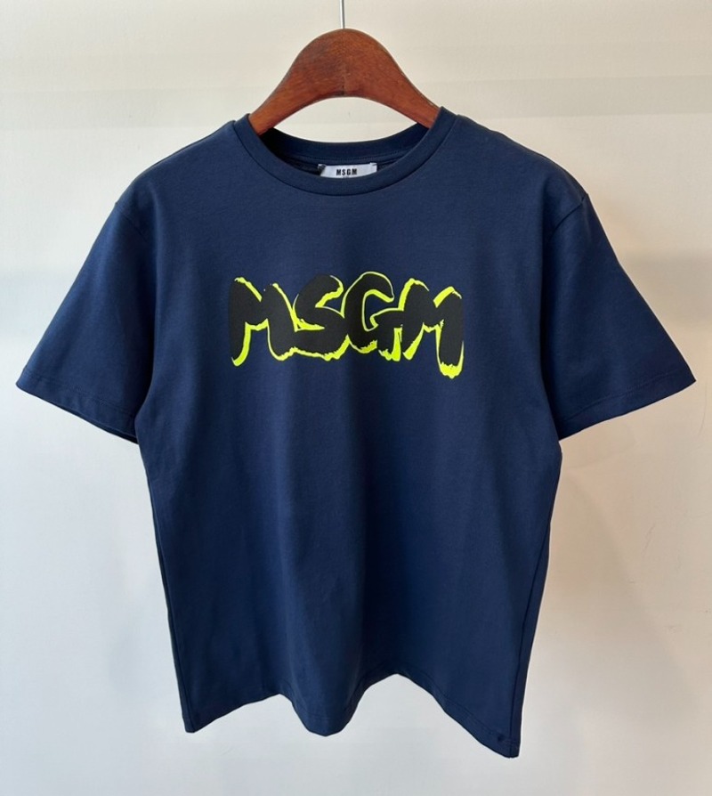 24SS MSGM 키즈 티셔츠 S4MSJBTH224 블루 네이비 Boys 8,10,12A